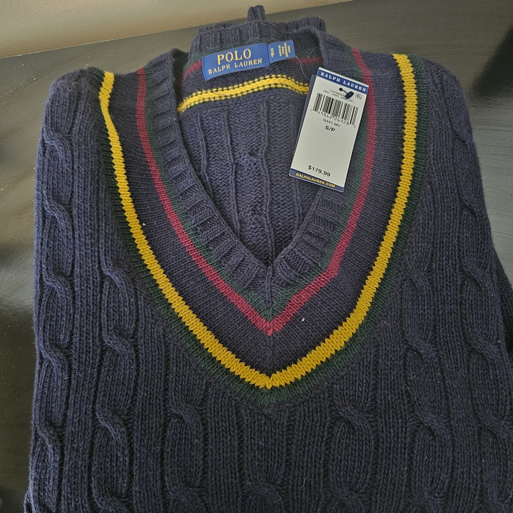 Polo by Ralph Lauren Navy Cable Knit Sweater